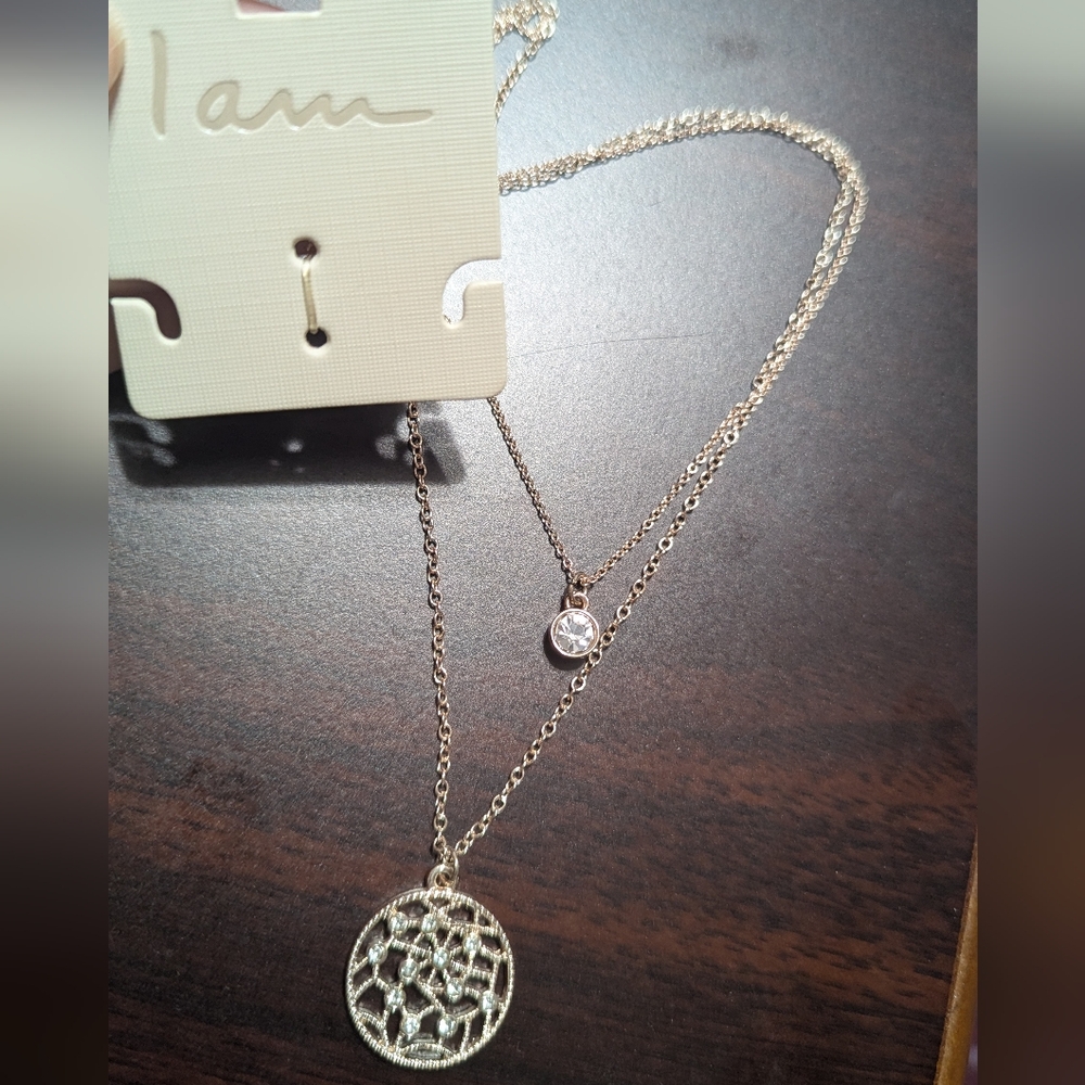 I Am Rose Gold Double Pendant Necklace